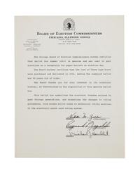 [CHICAGO HISTORY – ELECTIONS]. Ballot Box. Chicago Board of Election Commissioners. Ca 1932.