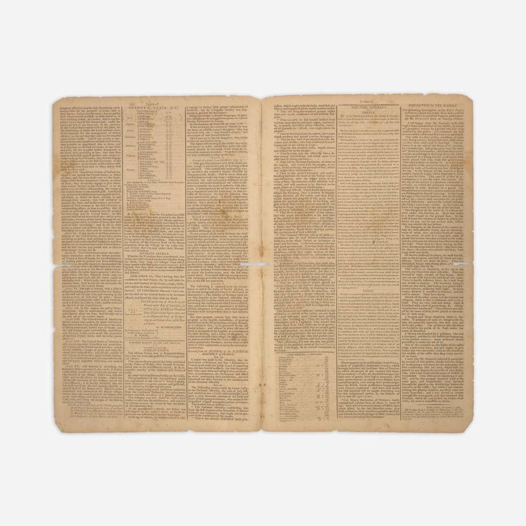[Washington, George] [First Thanksgiving Proclamation] Gazette of the United States
