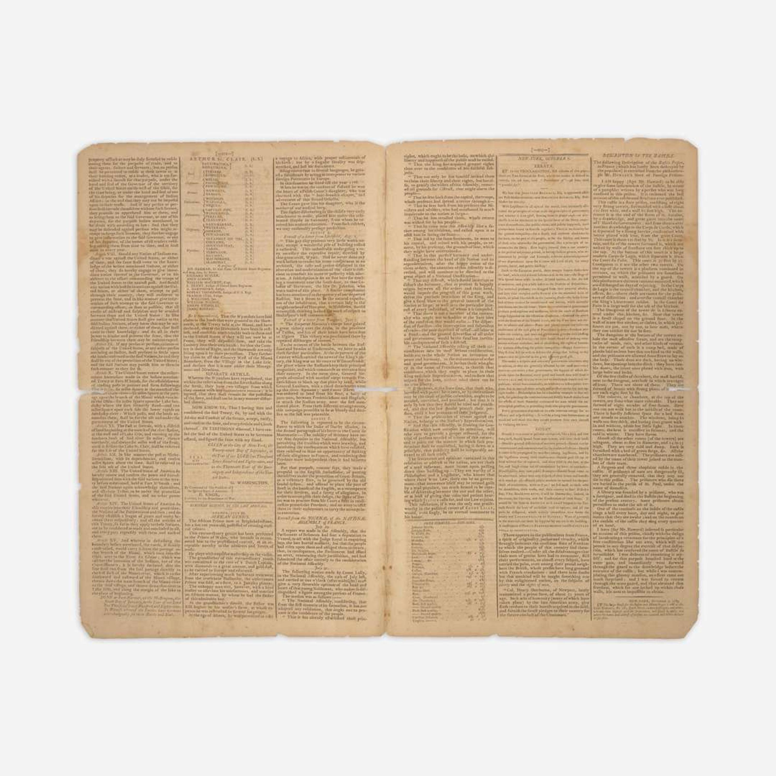 [Washington, George] [First Thanksgiving Proclamation] Gazette of the United States