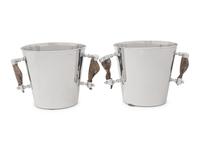 A Pair of German Chromed Metal Bottle Coolers