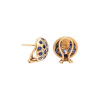 SAPPHIRE AND DIAMOND EARCLIPS