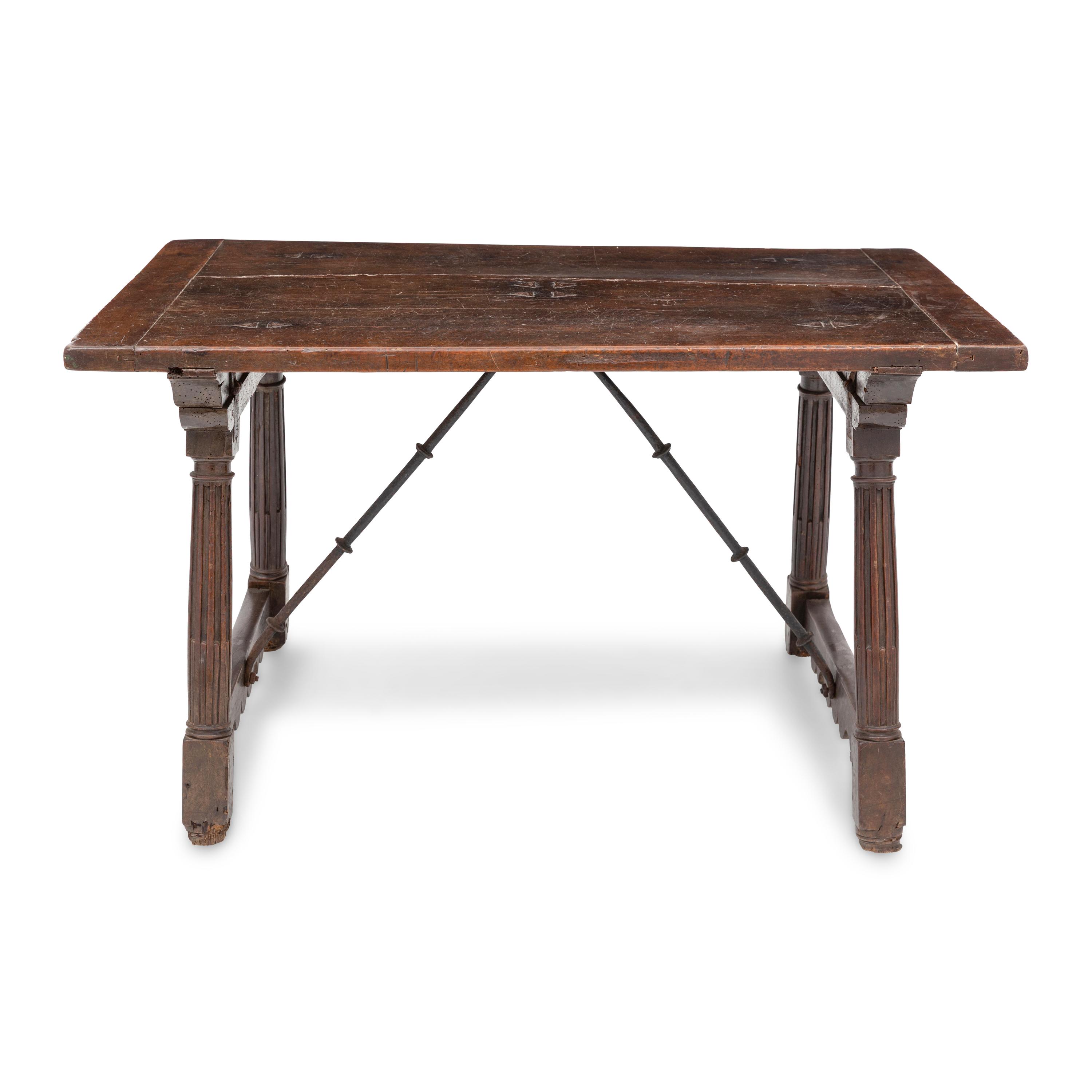 A Spanish Walnut Trestle Table
