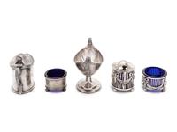 A Set of Four George III Silver Salts, Together With Six Other Salts
