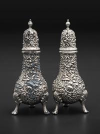 Seven American Repousse Silver Table Articles