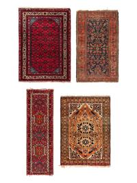 Three Hamadan Wool Rugs and a Heriz Wool Runner