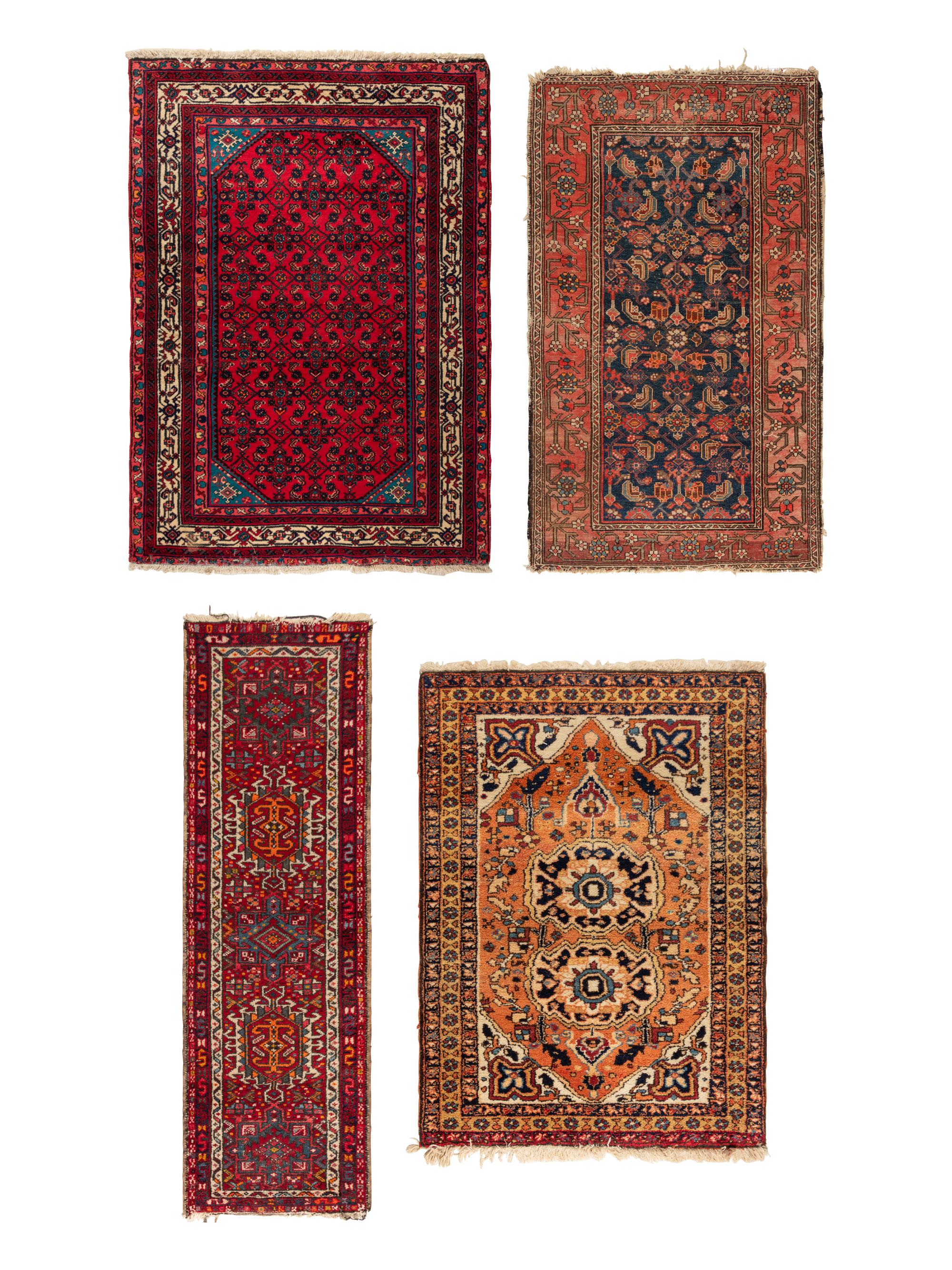 Three Hamadan Wool Rugs and a Heriz Wool Runner