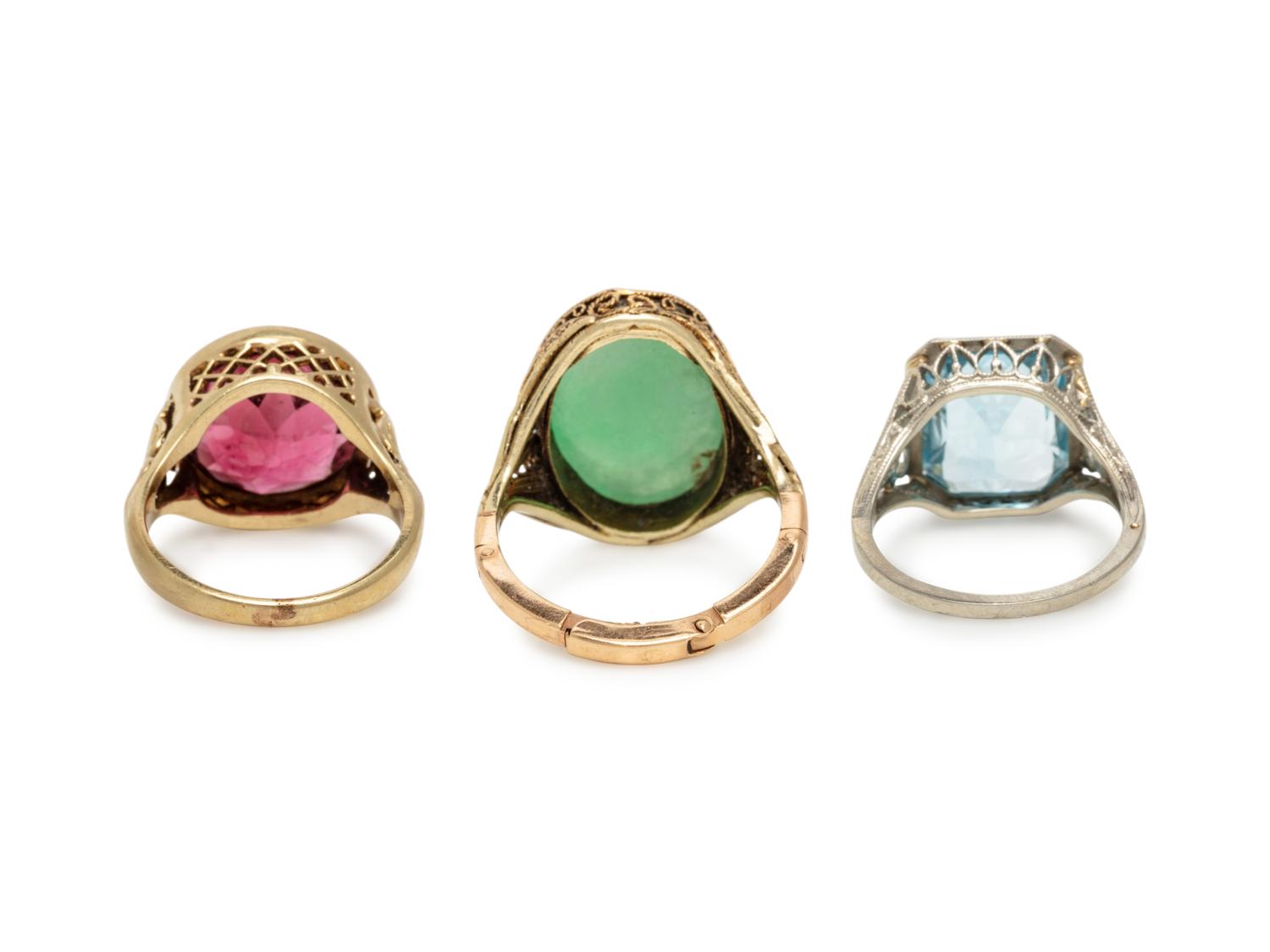 COLLECTION OF GEMSTONE RINGS