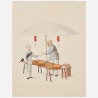 Chinese School 19th century Group of Thirteen Works Depicting Chinese Occupations