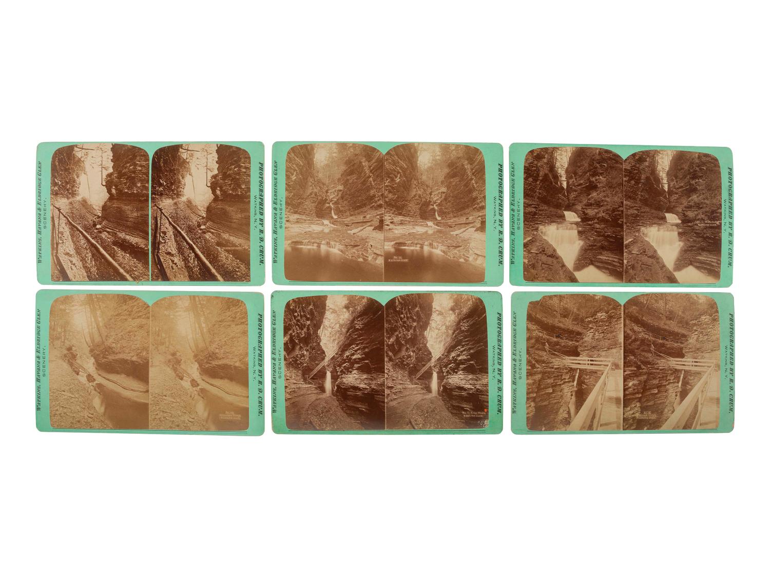 [EARLY PHOTOGRAPHY -- STEREOVIEWS]. A group of 115+ stereoviews documenting the American landscape, incl. views of Yellowstone by Haynes, views of Niagara Falls, and other outdoor scenes.