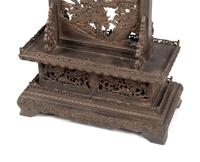 A Chinese Inlaid Circular Plaque on a Wood Base