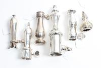 A Group of Six Silver-Plate and Silvered-Metal Bone Holders, various makers, comprising a silver-plate example by Chrisotfle et Cie and
