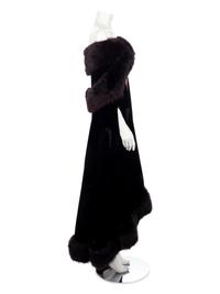 Mr. Blackwell Custom Velvet and Fur Trimmed Cape,