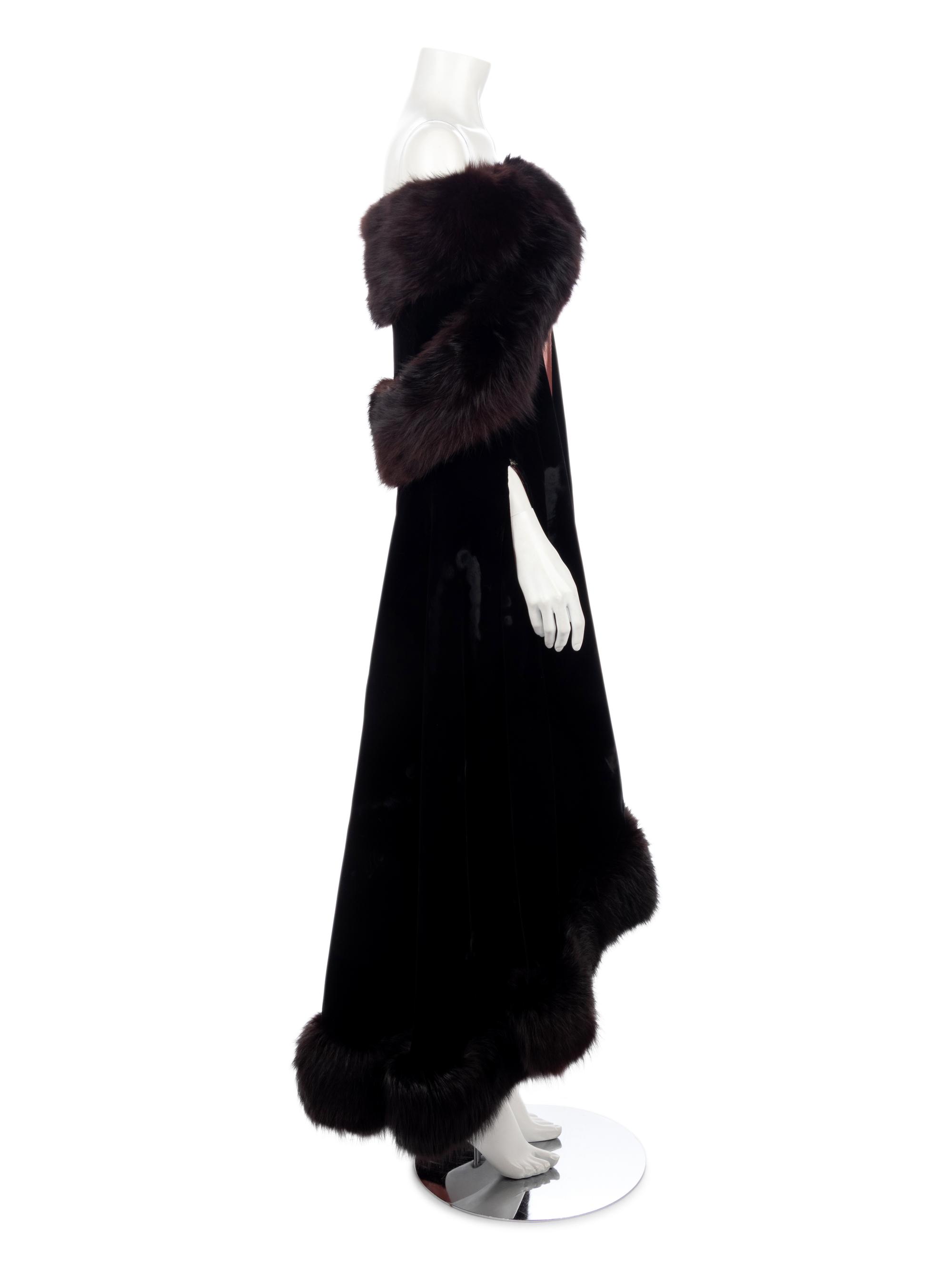 Mr. Blackwell Custom Velvet and Fur Trimmed Cape,