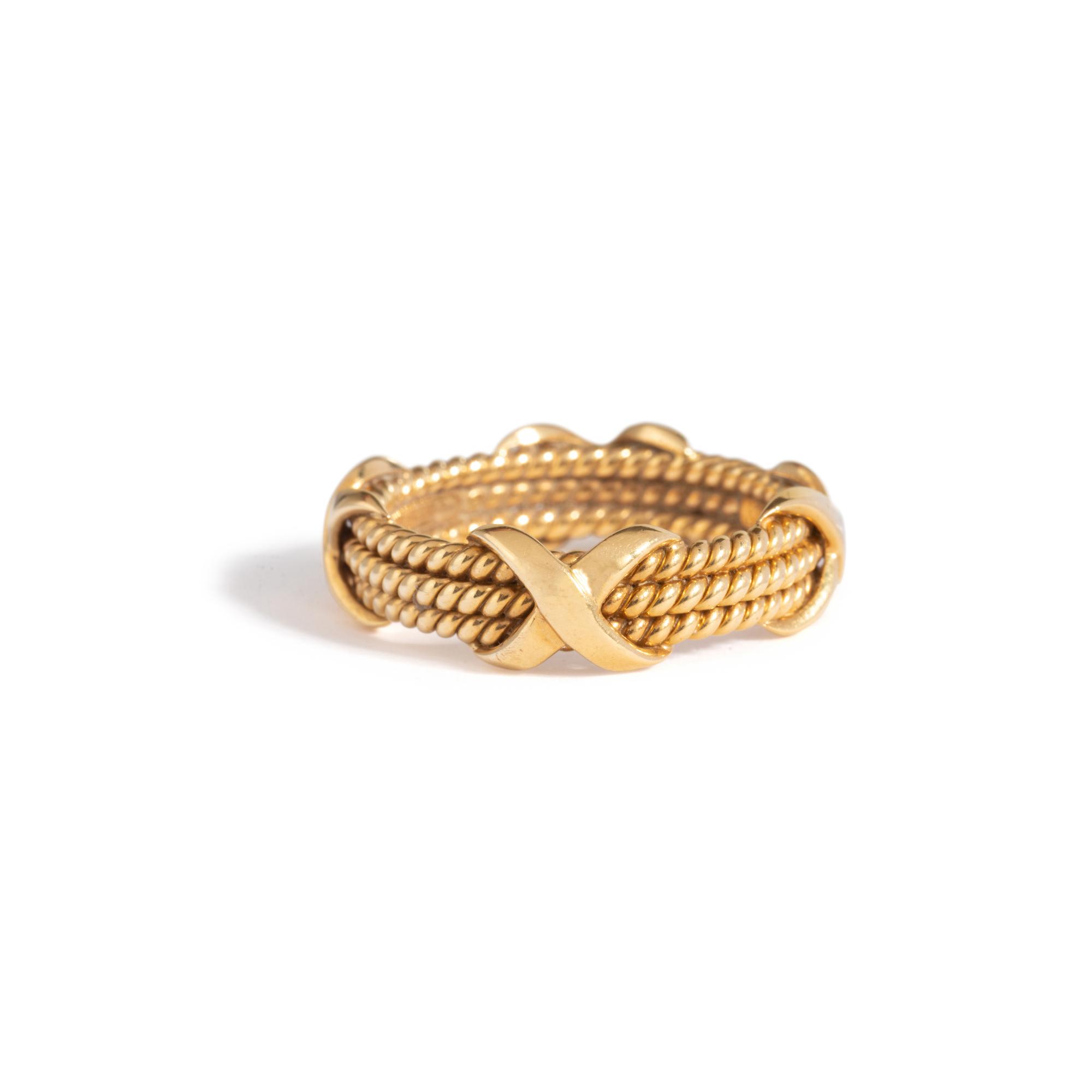 TIFFANY & CO., SCHLUMBERGER, YELLOW GOLD 'X' RING