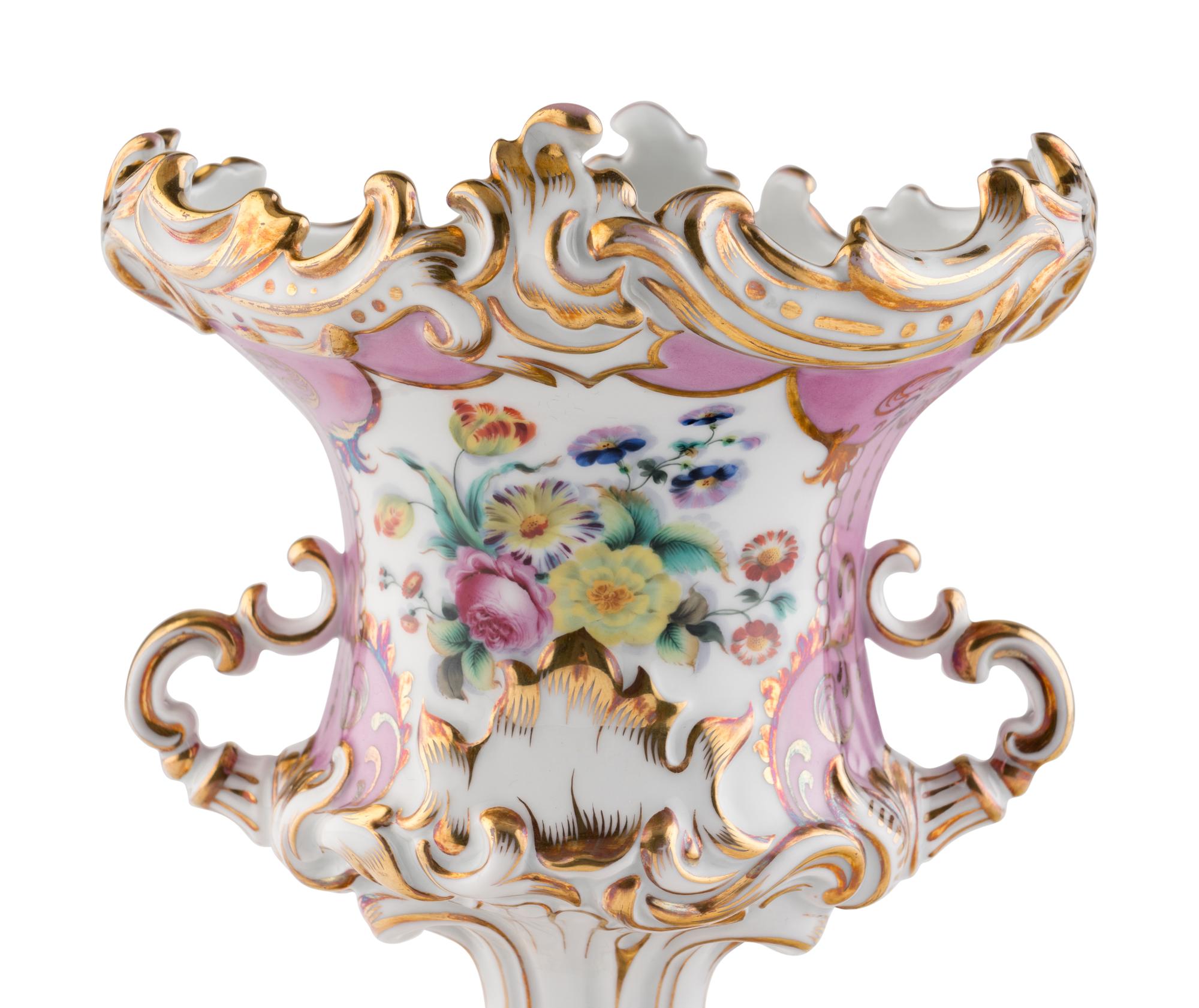 A Czech Parcel Gilt Porcelain Urn