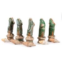 Five Chinese Terracotta Figures of Officials