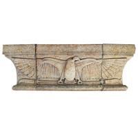 A Glazed Terra Cotta Triptych from the National Knights of Pythian Temple in Chicago, IL. 40.25" W x 7" D x 14.5" H — United States, Circa 1924