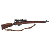 ** WWII-era Enfield R.O.F.M. No.4 Mk.1 Rifle in Sniper Configuration with Accessories and Scope
