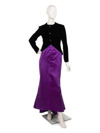 Christian Dior Haute Couture Velvet and Satin Evening Dress, Fall/Winter 1987-88