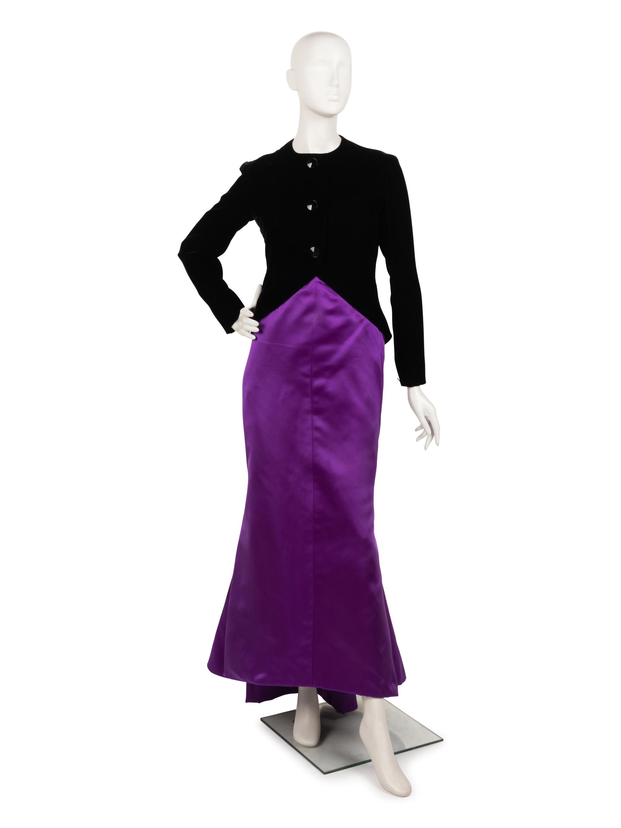 Christian Dior Haute Couture Velvet and Satin Evening Dress, Fall/Winter 1987-88