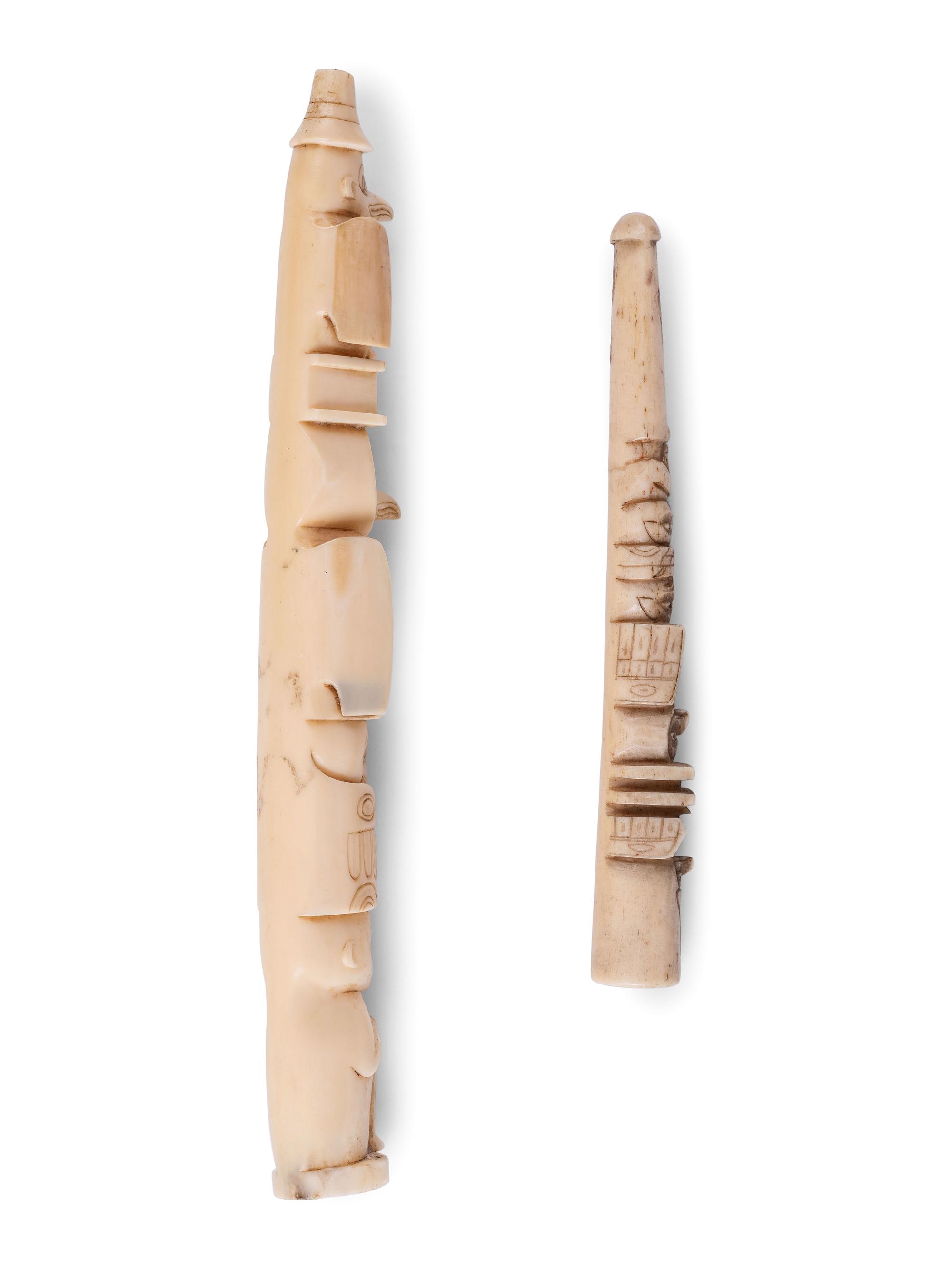 Northwest Coast Model Totem Pole and Cigarette Holder