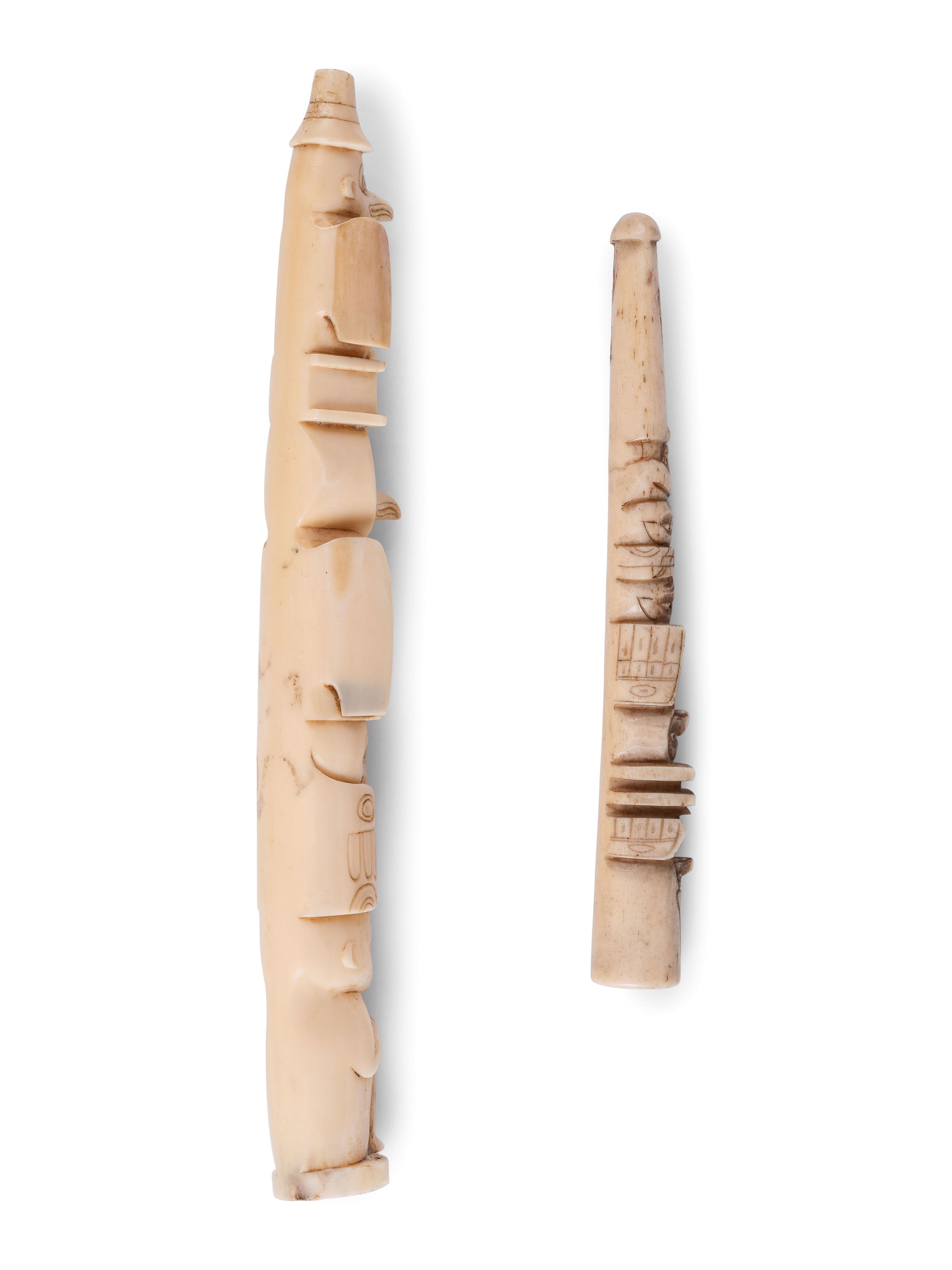 Northwest Coast Model Totem Pole and Cigarette Holder