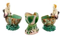 A Pair of Wedgwood Majolica Table Ornaments Height 9 3/4 inches. — CIRCA 1870