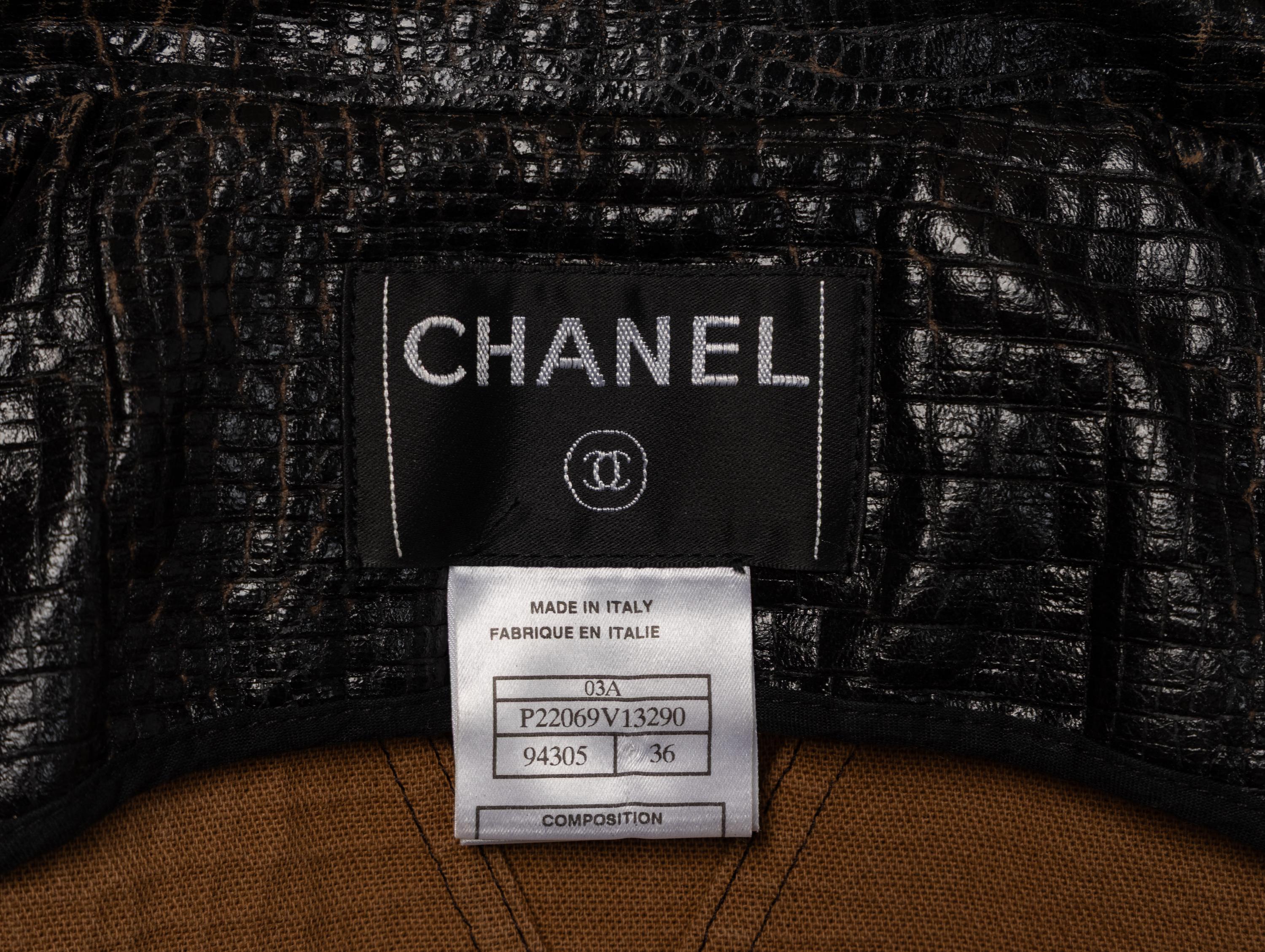 Chanel, Deep Brown Croc-Effect Gilet, F/W 2003