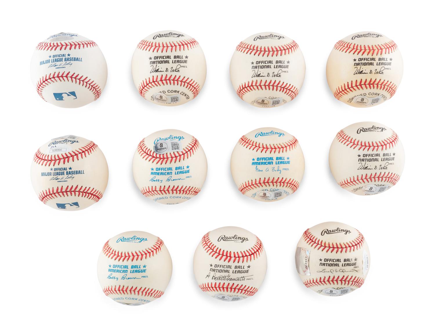 A Group of 11 300 Win Club Signed Autograph Baseballs (Beckett Authentication Services),