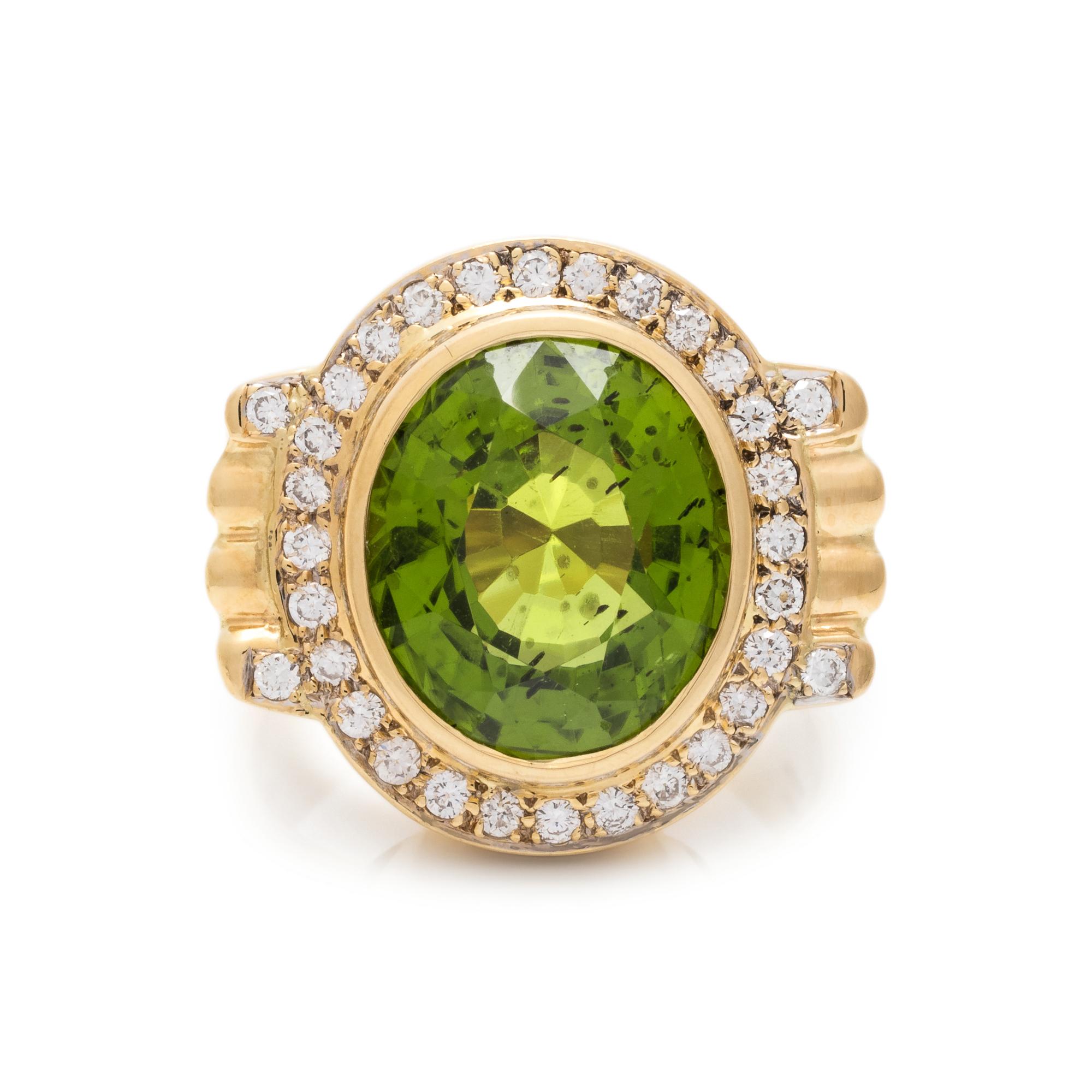 PERIDOT AND DIAMOND RING