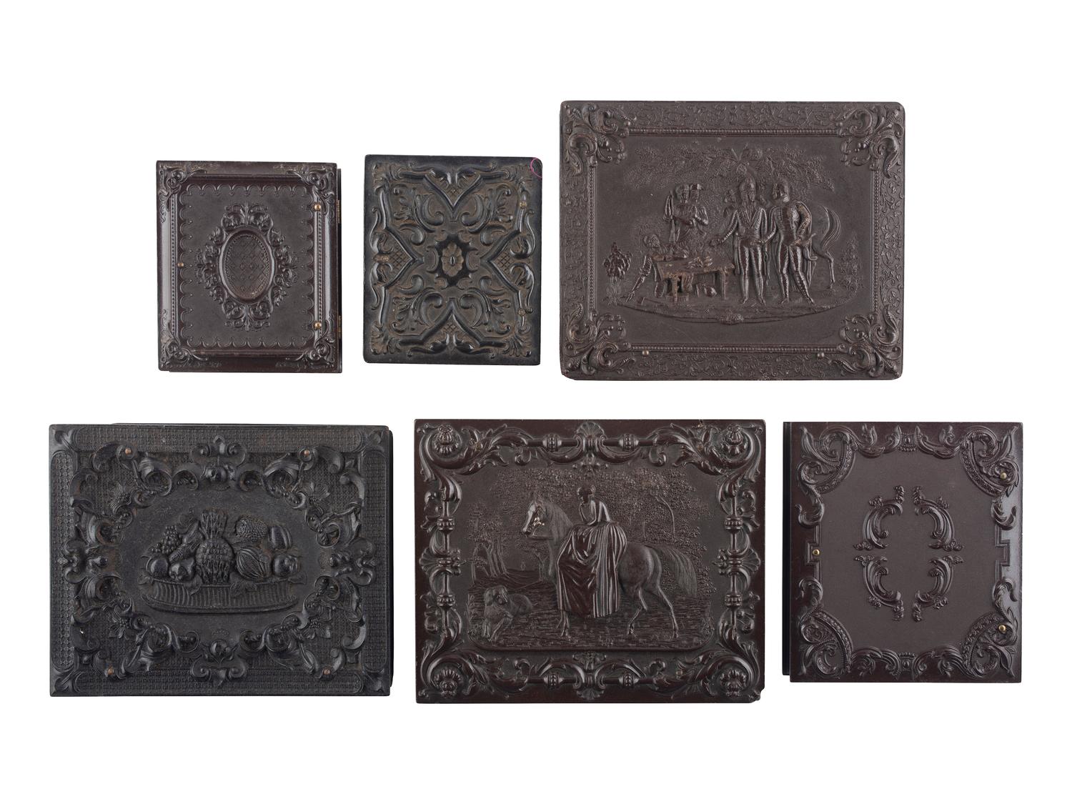 [EARLY PHOTOGRAPHY]. A group of 10 Union cases highlighted by half plate Washington Monument case and ninth plate glass window case.