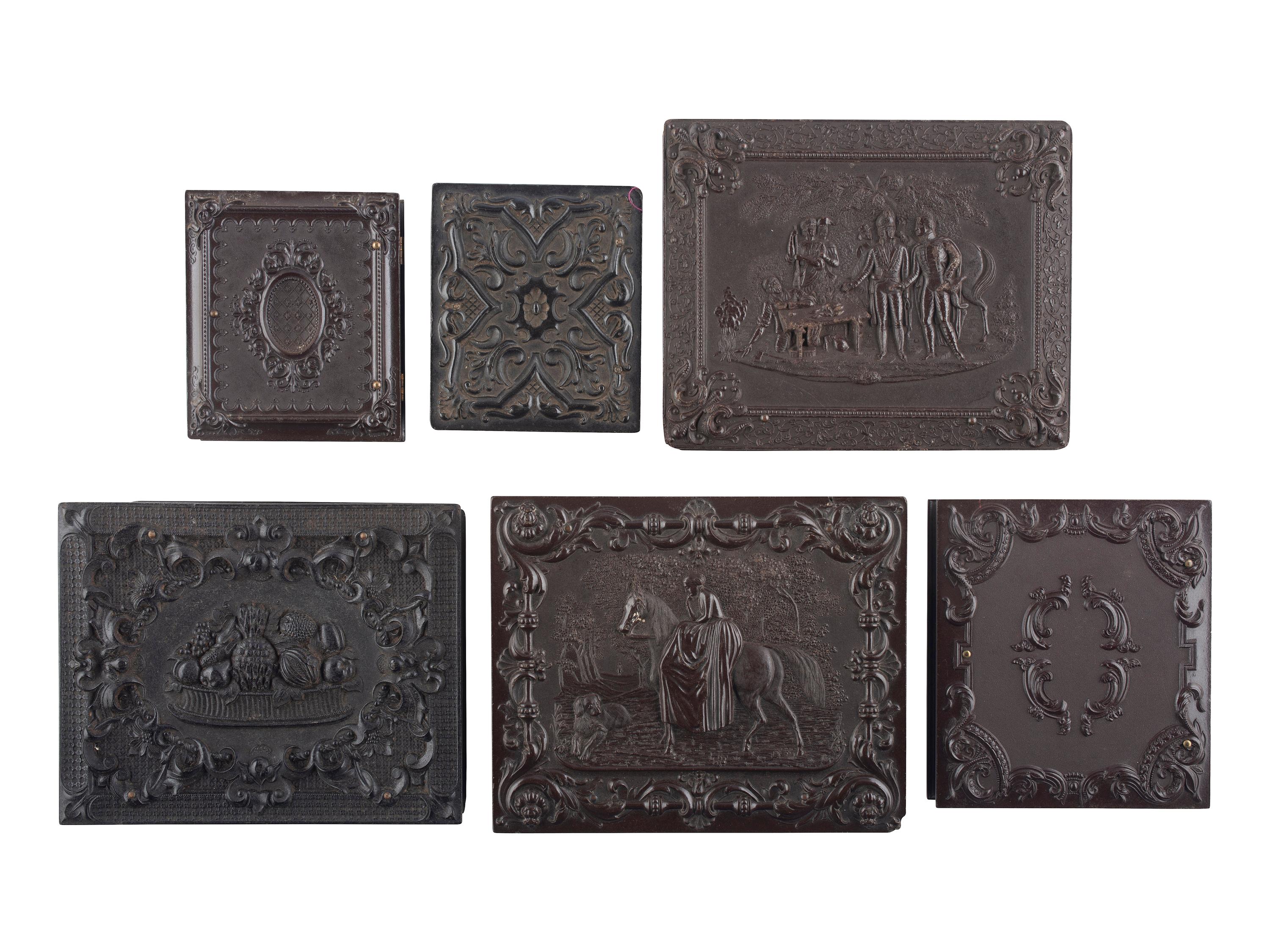 [EARLY PHOTOGRAPHY]. A group of 10 Union cases highlighted by half plate Washington Monument case and ninth plate glass window case.