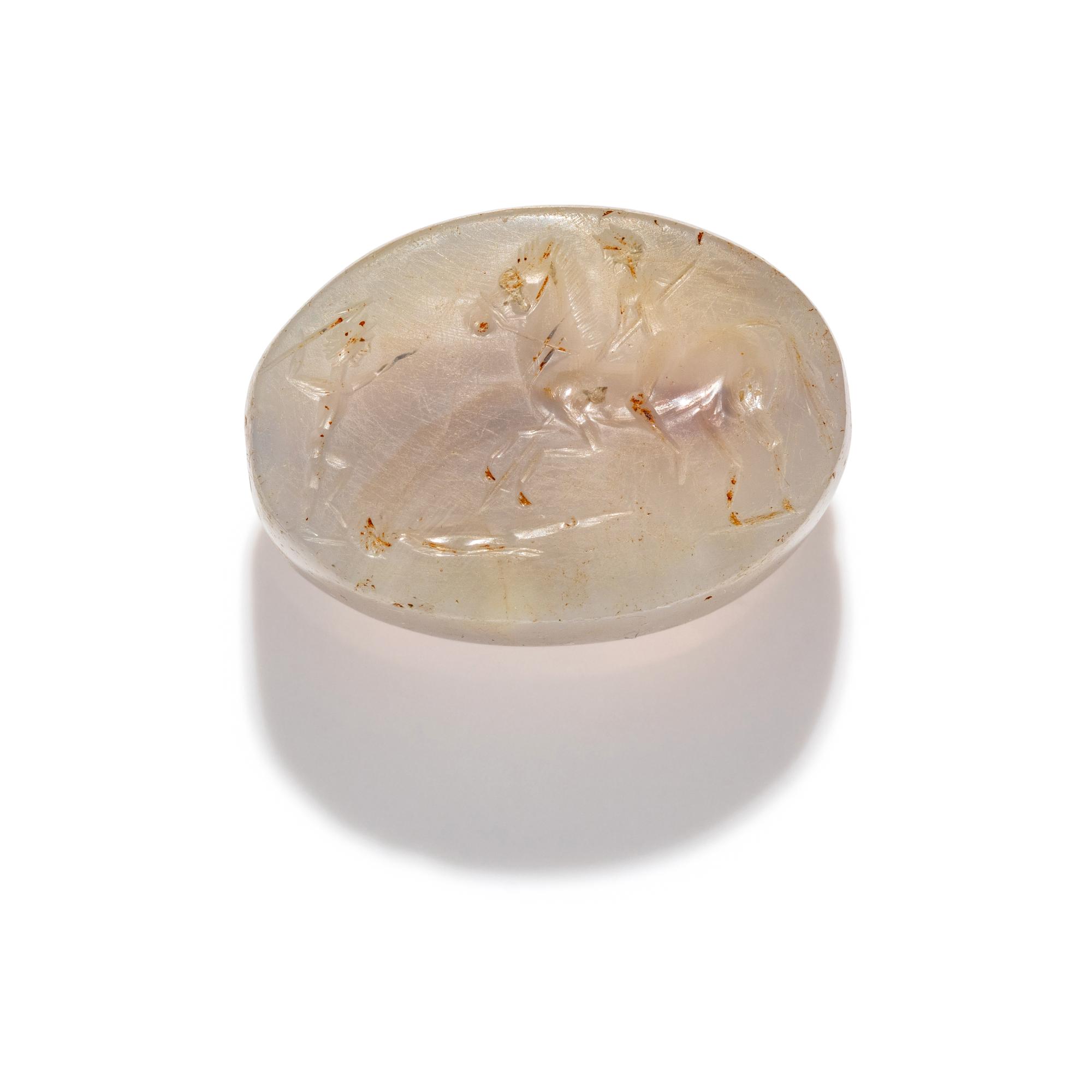 A Greco-Persian Style Chalcedony Scaraboid
