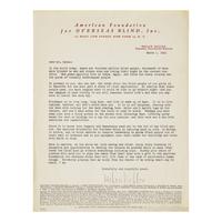 [Americana] Keller, Helen. Typed Letter, signed