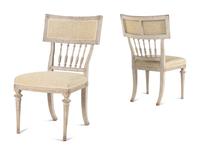 A Pair of Louis XVI White-Painted Side Chairs