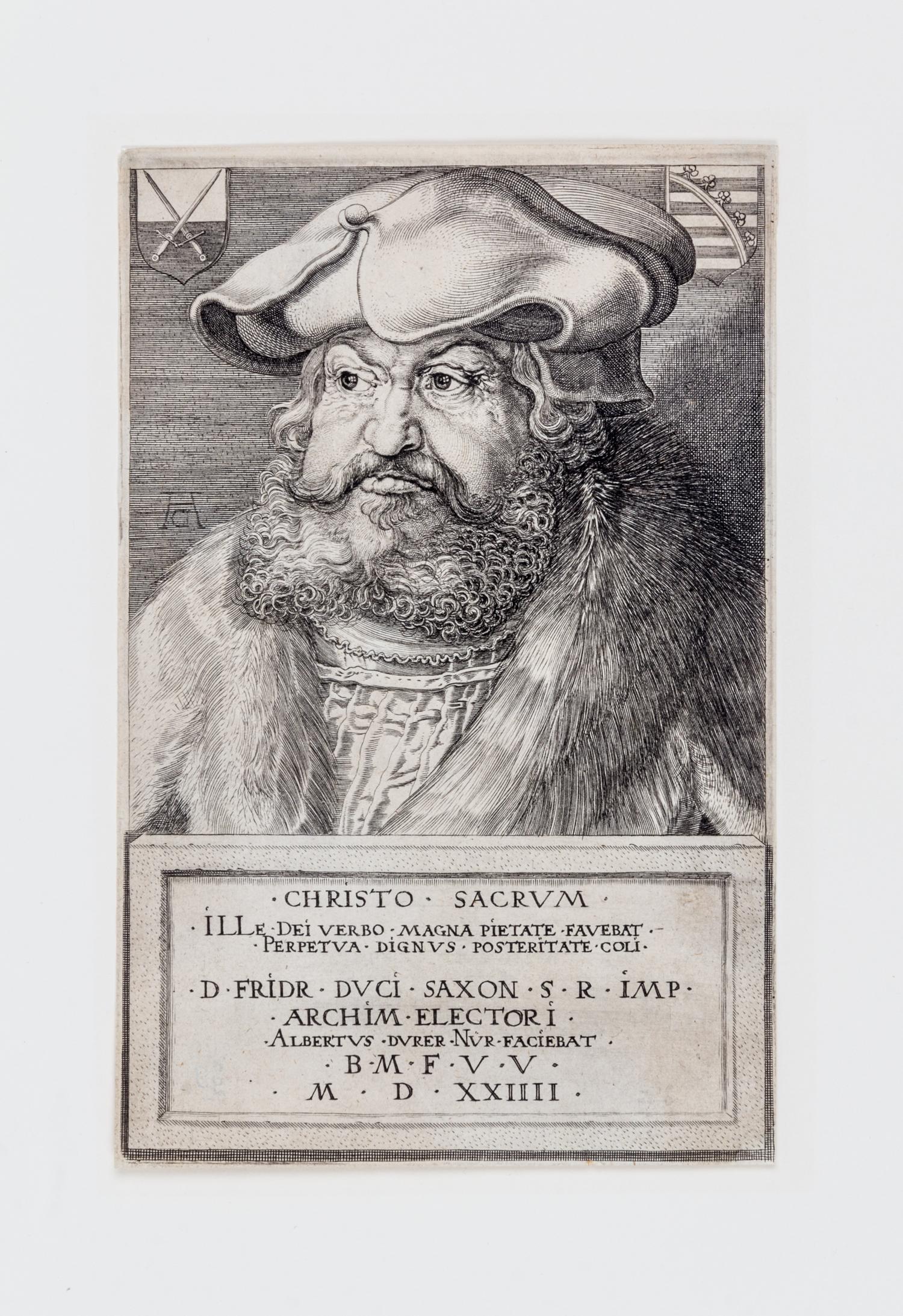 After Albrecht Durer, (German, 1471–1528), Portrait of Frederick the Wise, Elector of Saxony, 1524