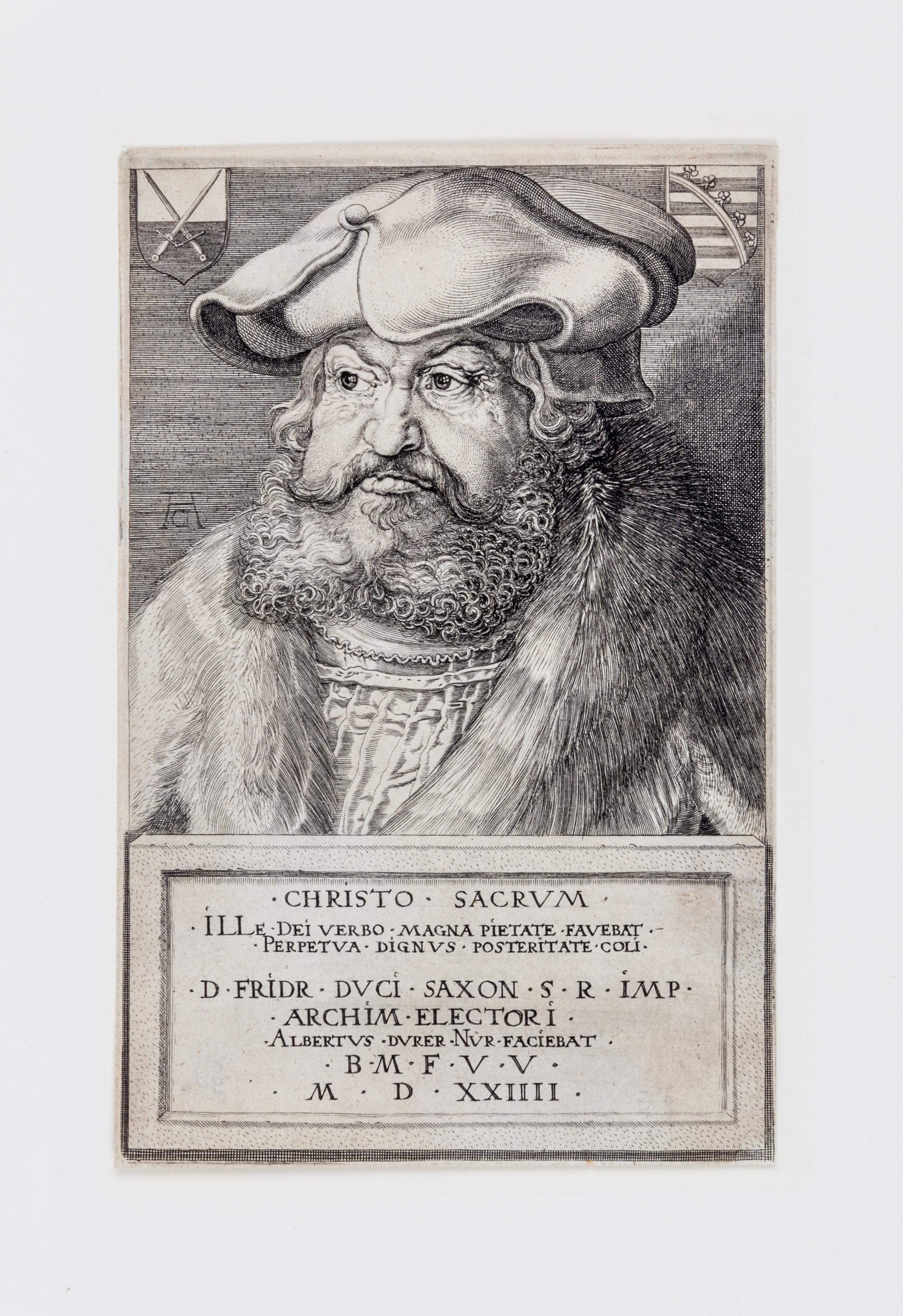 After Albrecht Durer, (German, 1471–1528), Portrait of Frederick the Wise, Elector of Saxony, 1524