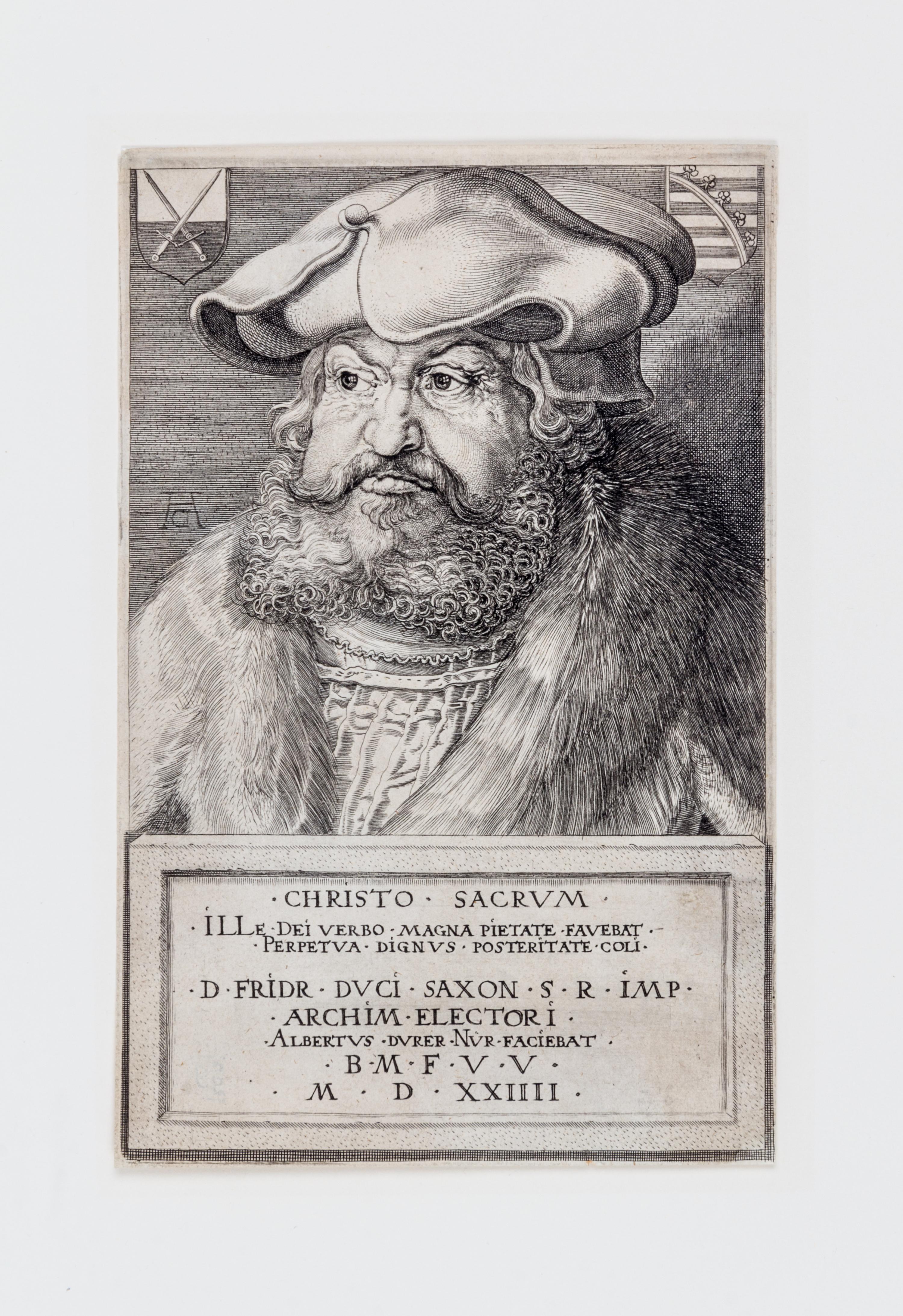 After Albrecht Durer, (German, 1471–1528), Portrait of Frederick the Wise, Elector of Saxony, 1524