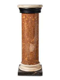 An Italian Scagliola and Marble Pedestal