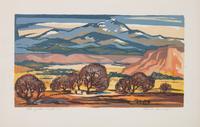 Four Works: A Santa Fe Church, edition 16/120; Atalaya Hill , edition 1/122; Indian Summer , edition 98/120; The Yellow Field , edition 120/120