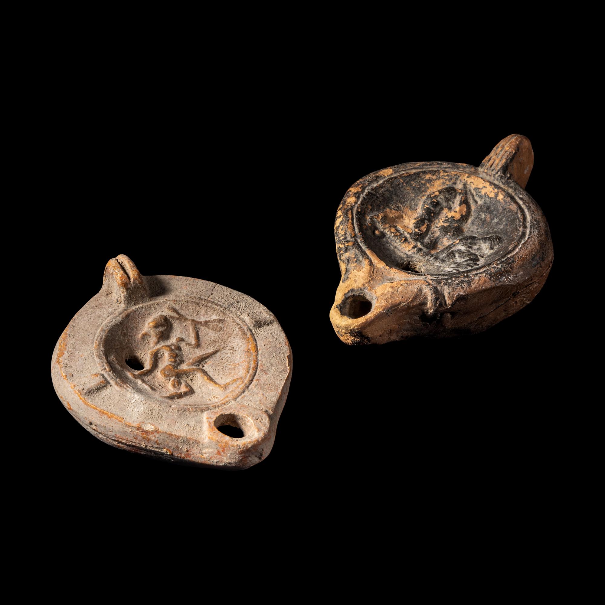 Five Roman Terracotta Erotic Oil Lamps