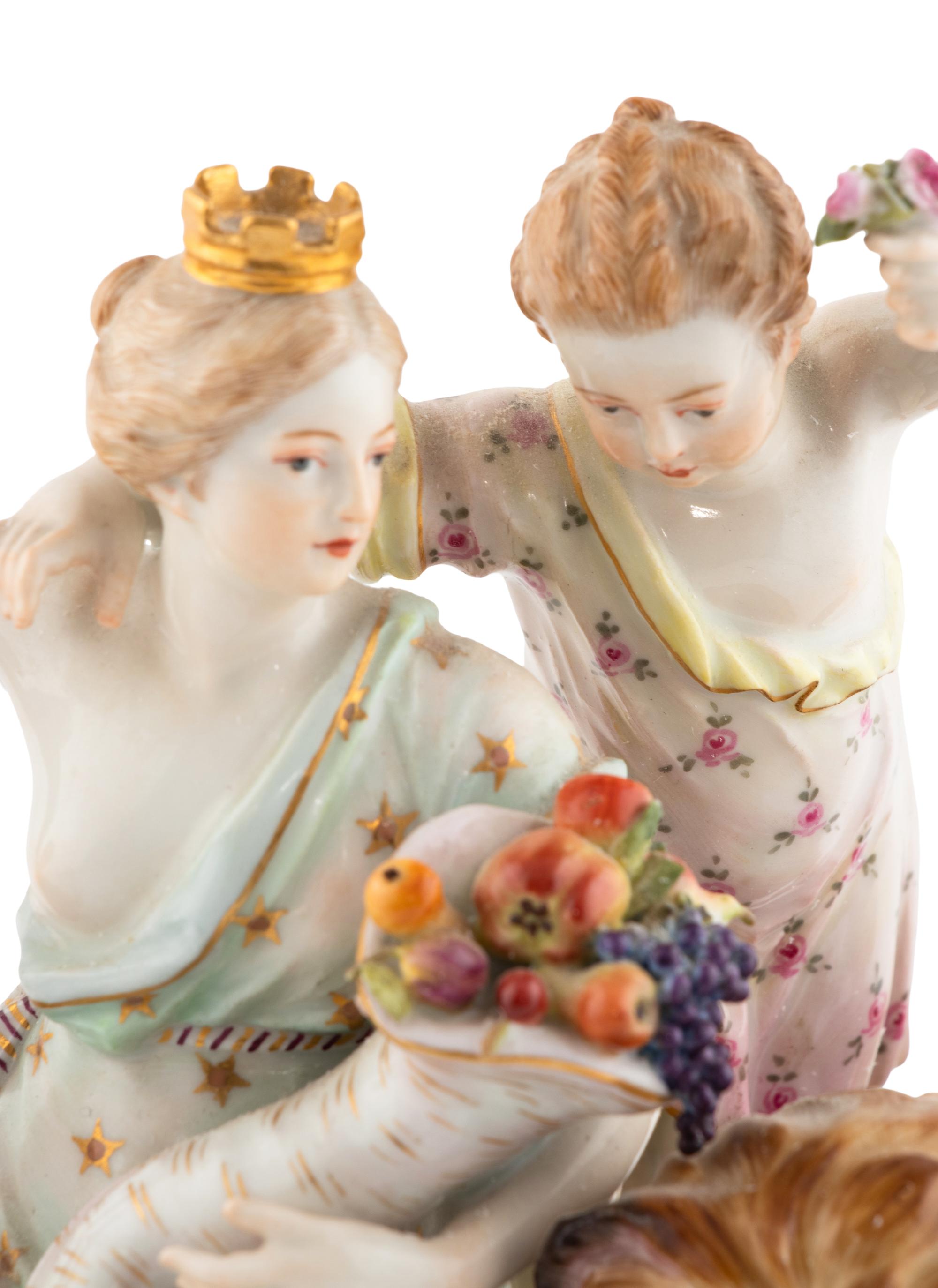 A Meissen Porcelain Group of Cybele Attended by Four Putti