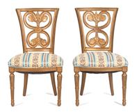 A Set of Four Russian Carved Gilt Painted Side Chairs — 19TH CENTURY
