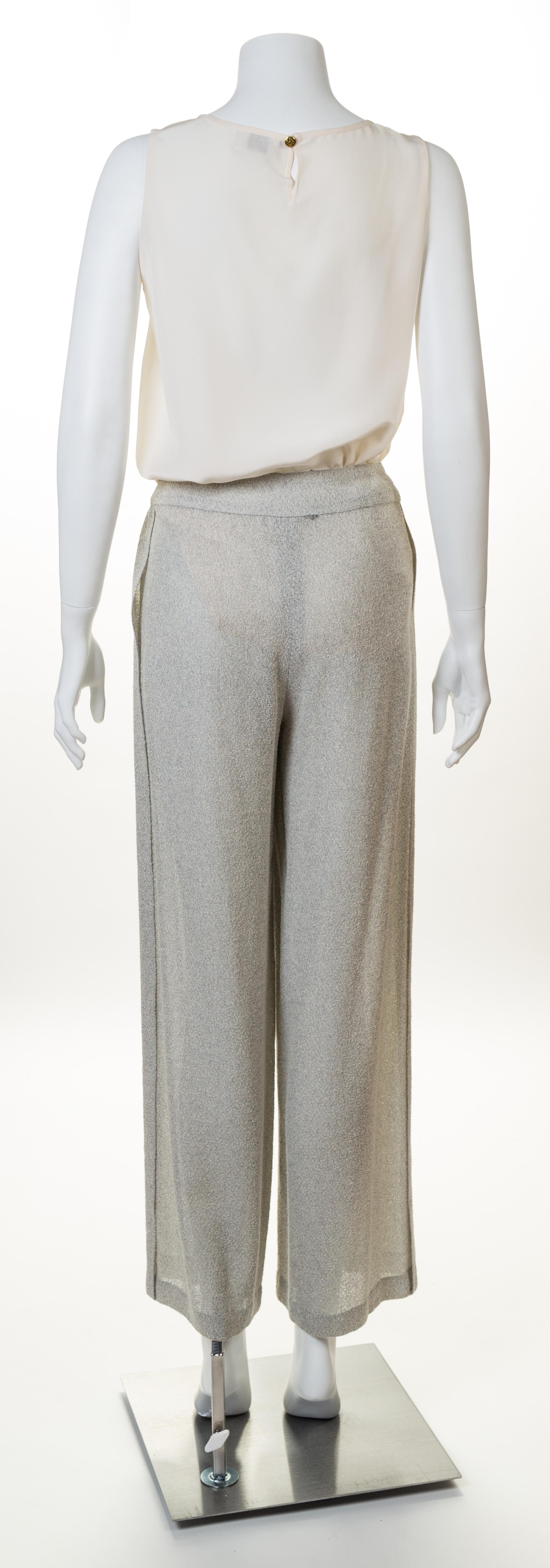 A Chanel Pant and Blouse Set, Pants size 40, Blouses no size.