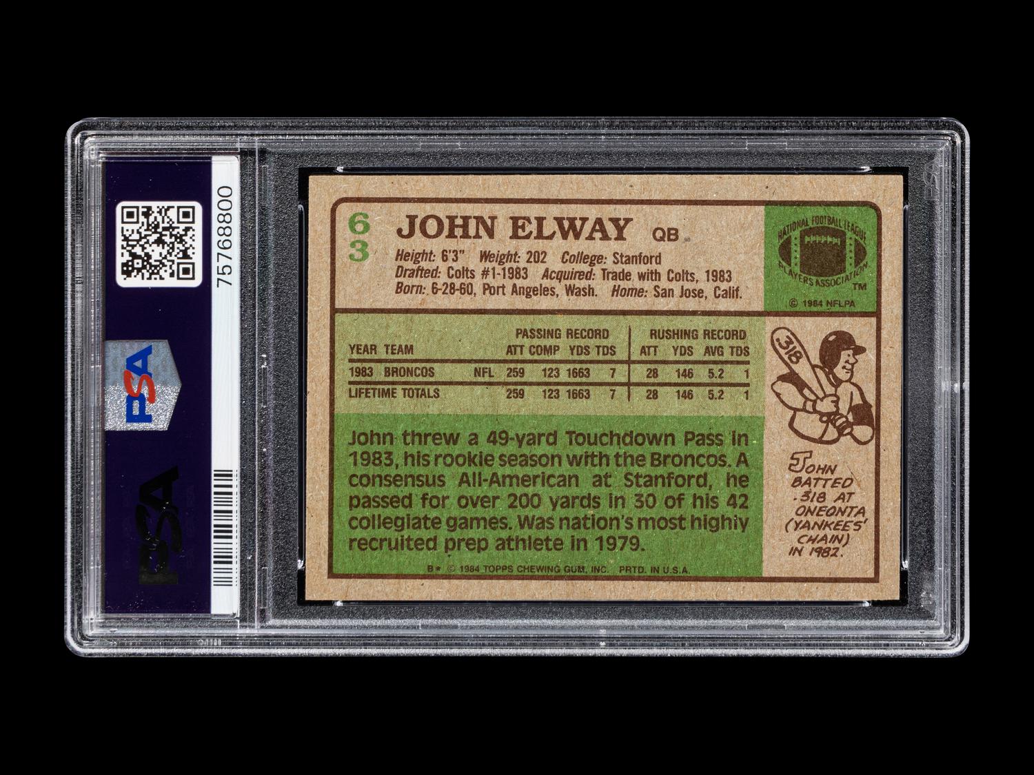 A Group of PSA Graded Hall of Fame Football Rookie Cards Including Joe Montana, Dan Marino and John Elway,