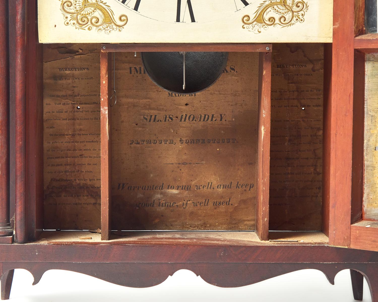 A Federal Mahogany and Églomisé Shelf Clock