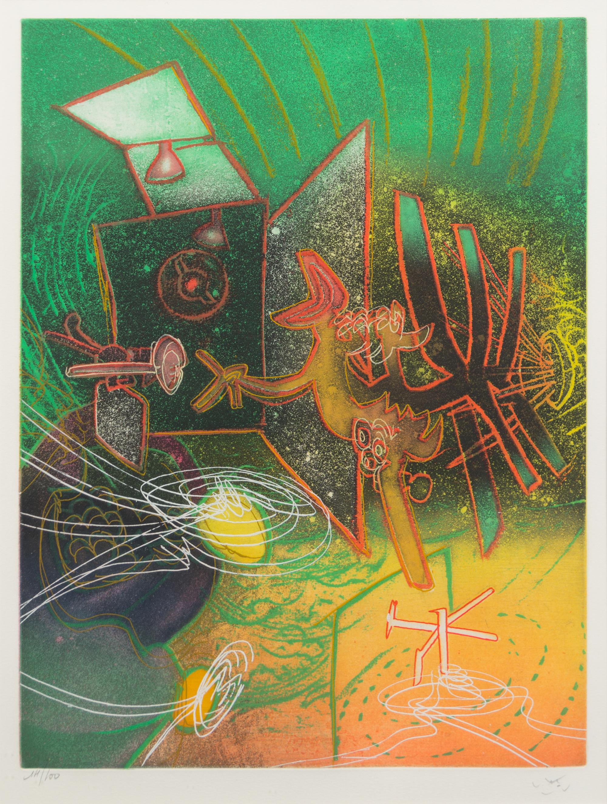 Roberto Matta, (Chilean, 1911-2002), Une saison en enfer, 1978 (portfolio consisting of 9 of the original 10 aquatints)