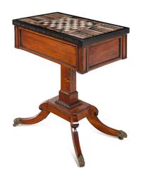 A George IV Specimen Marble-Top Oak Games Table