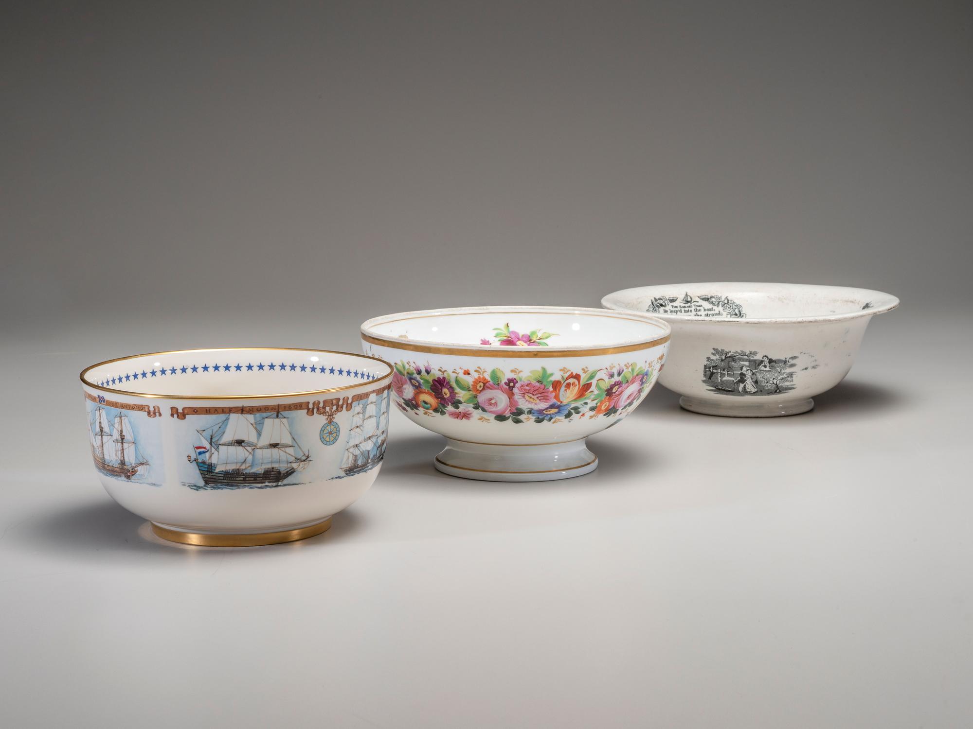 Three English Parcel Gilt Punch Bowls