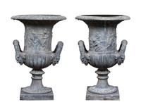 A Pair of Neoclassical Style Composite Urns Height 31 1/2 inches. — SECOND HALF 20TH CENTURY